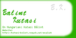 balint kutasi business card