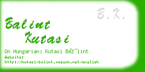 balint kutasi business card